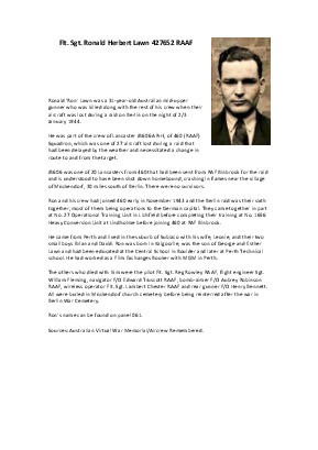 A preview of a PDF biography for Lawn, Ronald Herbert